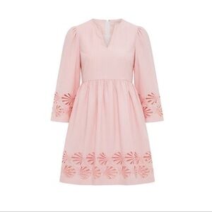 Tuckernuck Pink Eyelet V-Notch Mini Dress